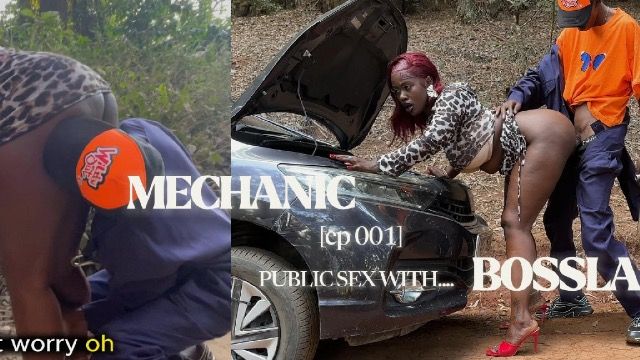 Young mechanics engage with big bossladies in public settings.